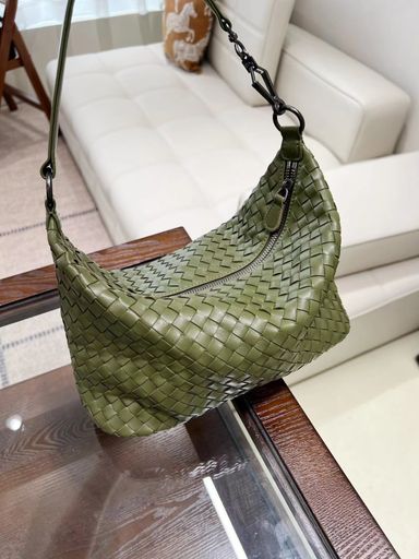 Weave Lambskin Shoulder Bag 