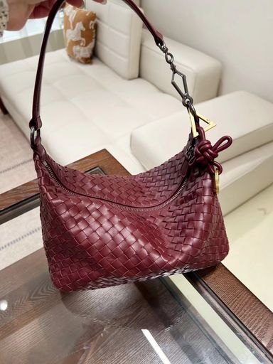 Weave Lambskin Shoulder Bag 