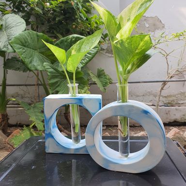 Set of 2 Propagation Vases with Glass Tubes For Home Decoration 