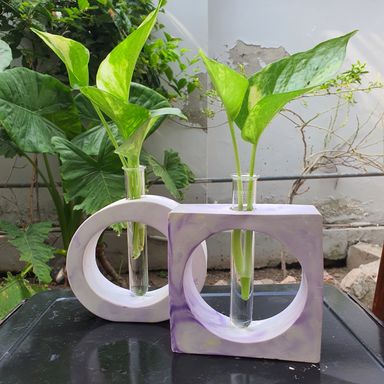 Set of 2 Propagation Vases with Glass Tubes For Home Decoration 