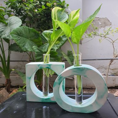 Set of 2 Propagation Vases with Glass Tubes For Home Decoration 