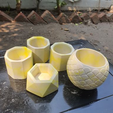 Set of 5 Pots for Home Decor 