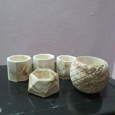 Set of 5 Pots for Home Decor 