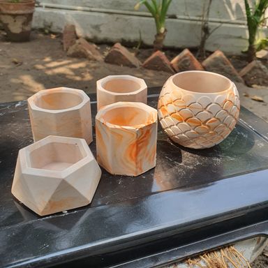 Set of 5 Pots for Home Decor 