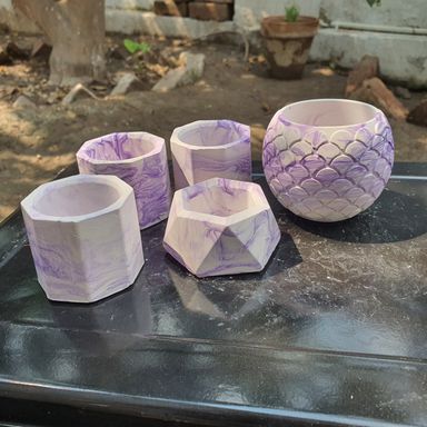 Set of 5 Pots for Home Decor 