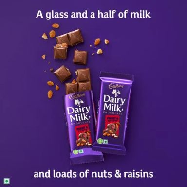 Cadbury Dairy Milk Fruit & Nut Chocolate Bar, 6 x 80 g Multipack