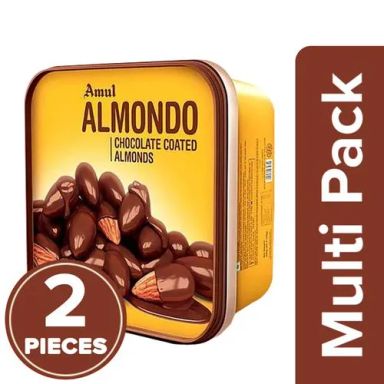 Amul Almondo - Chocolate Coated Almonds, 2 x 200 g Multipack