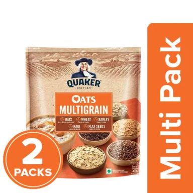 Quaker Oats Multigrain Rolled Oats Wholegrain - High Protein & Fibre For Weight Loss, Dalia Porridge, 2 x 600 g Multipack