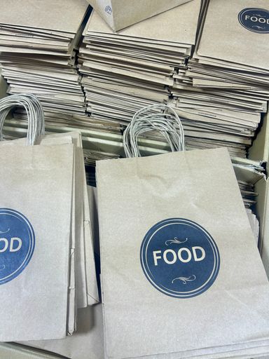 “FOOD” DELIVERY CARRIER BAGS - 12” x 10” x 5.5”  ( WITH HANDLES )