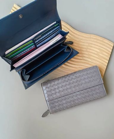 Flap Weave Long Wallet