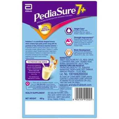 Pediasure 7+ Nutrition Drink - With Oats & Almond, Vanilla Flavour, 2 x 400 g Multipack