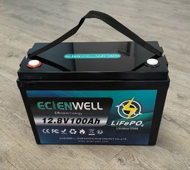 Ecienwell 100AH 12.8v 1.28kwh LiFePo4 Portable Battery – High-Capacity Lithium Iron Phosphate Battery for Portable Solar Applications