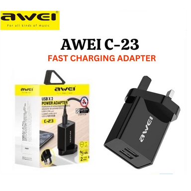 AWEI C23 2.4A 3 Pin Dual-Port Power Adapter