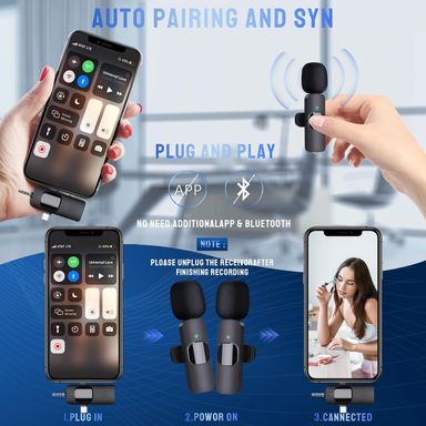 Microphone for iPhone, iPad, Android.Camera, USB-C Wireless