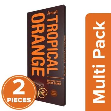 Amul Tropical Orange Dark Chocolate, 2 x 150 g Multipack