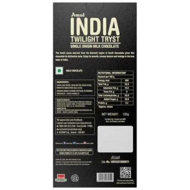 Amul India Single Origin Milk Chocolate, 125 g