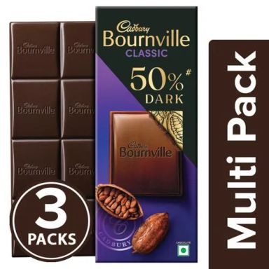 Cadbury Bournville Rich Cocoa Dark Chocolate Bar, 3 x 80 g Multipack