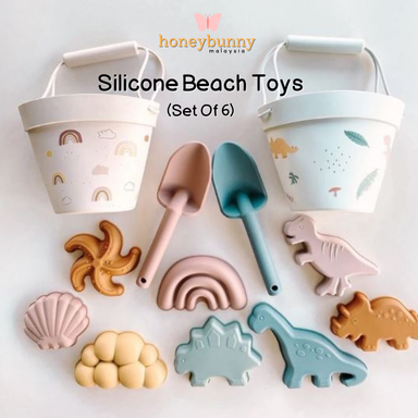 6 PCS SILICONE BEACH TOYS for Kids / 6 biji Mainan di Pantai untuk Kanak-kanak 