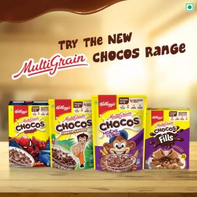  Highlights With 10 Essential Vitamins & Minerals Breakfast Cereal for Kids Kellogg's Kellogg's Multigrain Chocos Chhota Laddoo - Source of Calcium, High in Protein, 340 g