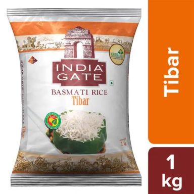 India Gate Basmati Rice/Basmati Akki - Tibar, 1 kg Pouch