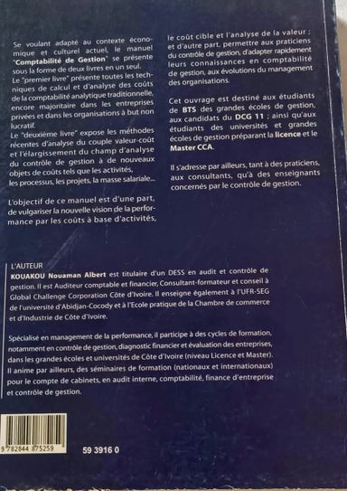 Comptabilité de Gestion (KOUAKOU Nouaman A.)  - (Comptabilité)