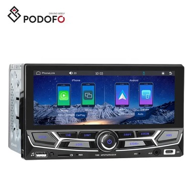 Rádio 2din 6,86 polegadas Bluetooth Carplay via USB FM type-C Touch 