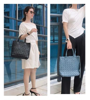 [PREORDER] Dual Weave Top Handle Bag With Strap 