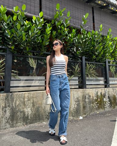 STRIPE HALTER TOP