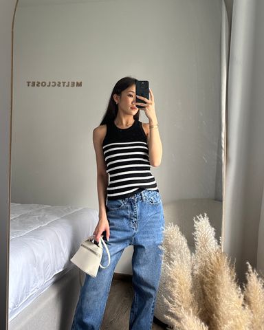 STRIPE HALTER TOP