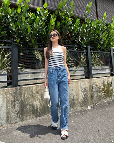 STRIPE HALTER TOP