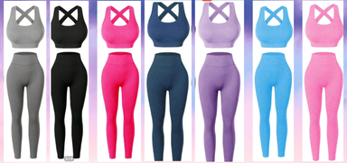 SHEIN Yoga Basic Yoga Ribbed Stretchy Vest And Leggings Sports Set