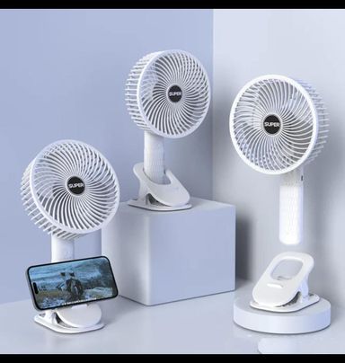 Portable 3 gears rechargeable desktop fan