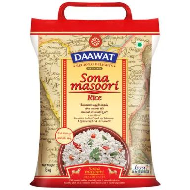 Daawat Sona Masoori - Premium, Light Weight & Aromatic, 5 kg