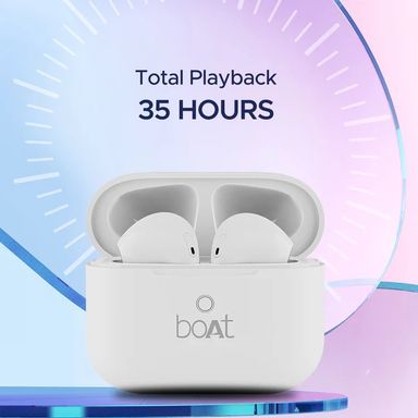 Airdopes Alpha True Wireless Earbuds with 35 Hours Playback, 13mm Drivers, ENx™ Tech, ASAP™ Charge, IWP™ Technology  - Swedish White