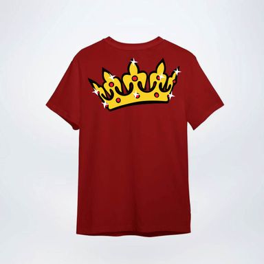 Red Oversized with Crown Design Tee