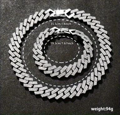 Iced Out Watch Chain and bracelet Set