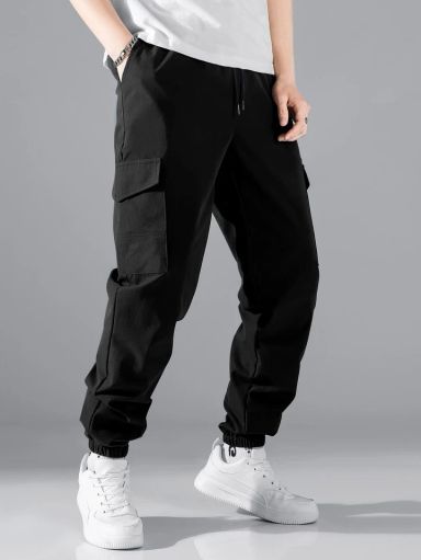 Manfinity Hypemode Men Flap Pocket Side Drawstring Waist Pants