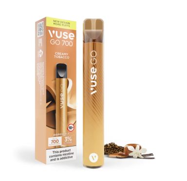 VUSE GO 700 CREAMY TOBACCO Disposable vape.