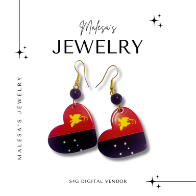 PNG Flag Heart Earing