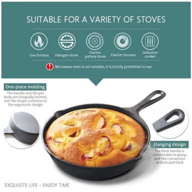 4pcs Cast Iron Skillet Non Stick Pans