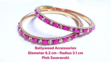 💍SyeShe💝Bollywood Accessories Pink Swarovski Thin Bengal