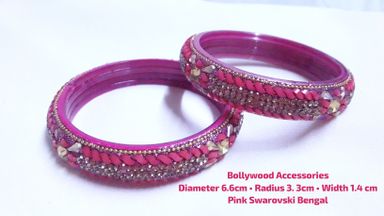 💍SyeShe💝Bollywood Accessories Pink Crystal Bengal (Thick)