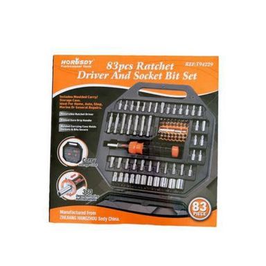 83pc Ratchet Driver and Socket Bit Set