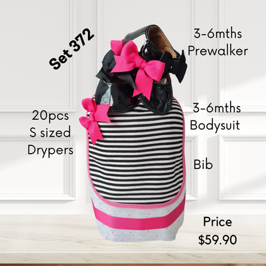 Striped Bib Girl Diapercake