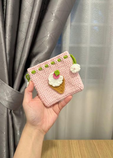 Crochet Small Drawstring Pouch