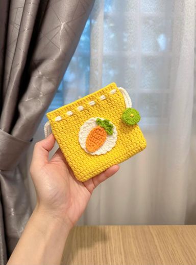 Crochet Small Drawstring Pouch