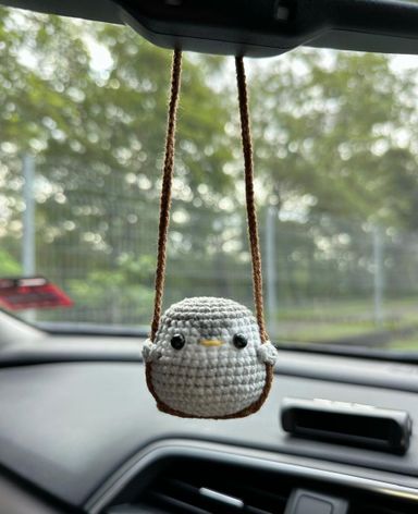 Crochet Animal On Swing Car Accessory