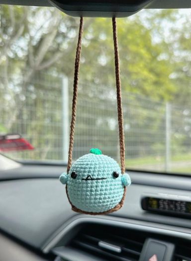 Crochet Animal On Swing Car Accessory