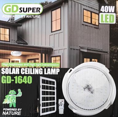 GDSUPER 40Watt Solar Indoor Ceiling Mounted Remote Control LED Light – Eco-friendly and Bright Lighting Solution