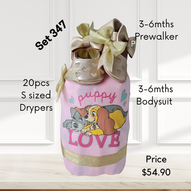 Puppy Love Girl Diapercake 